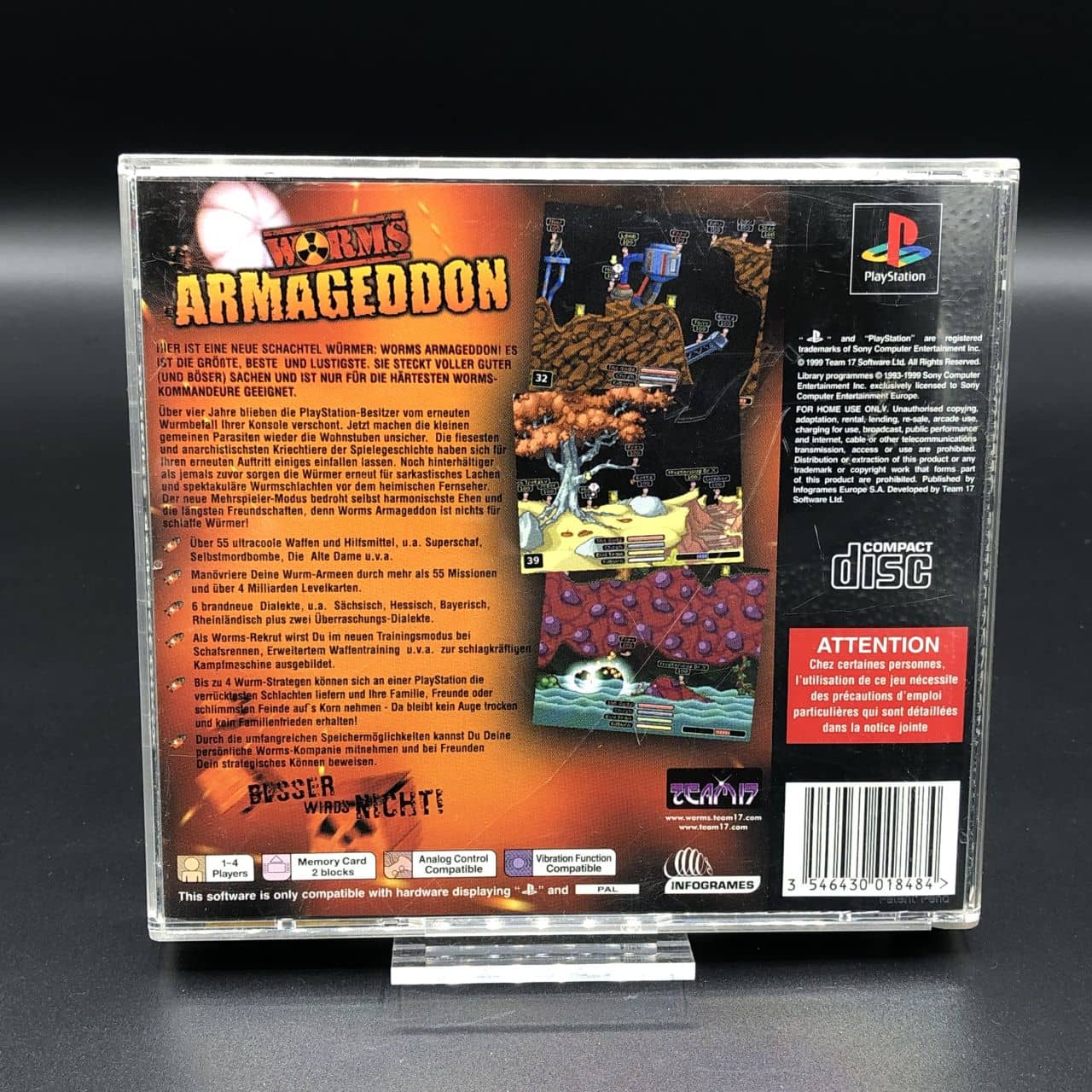 PS1 Worms Armageddon (Best of Infogrames) (Komplett) (Gebrauchsspuren) Sony PlayStation 1