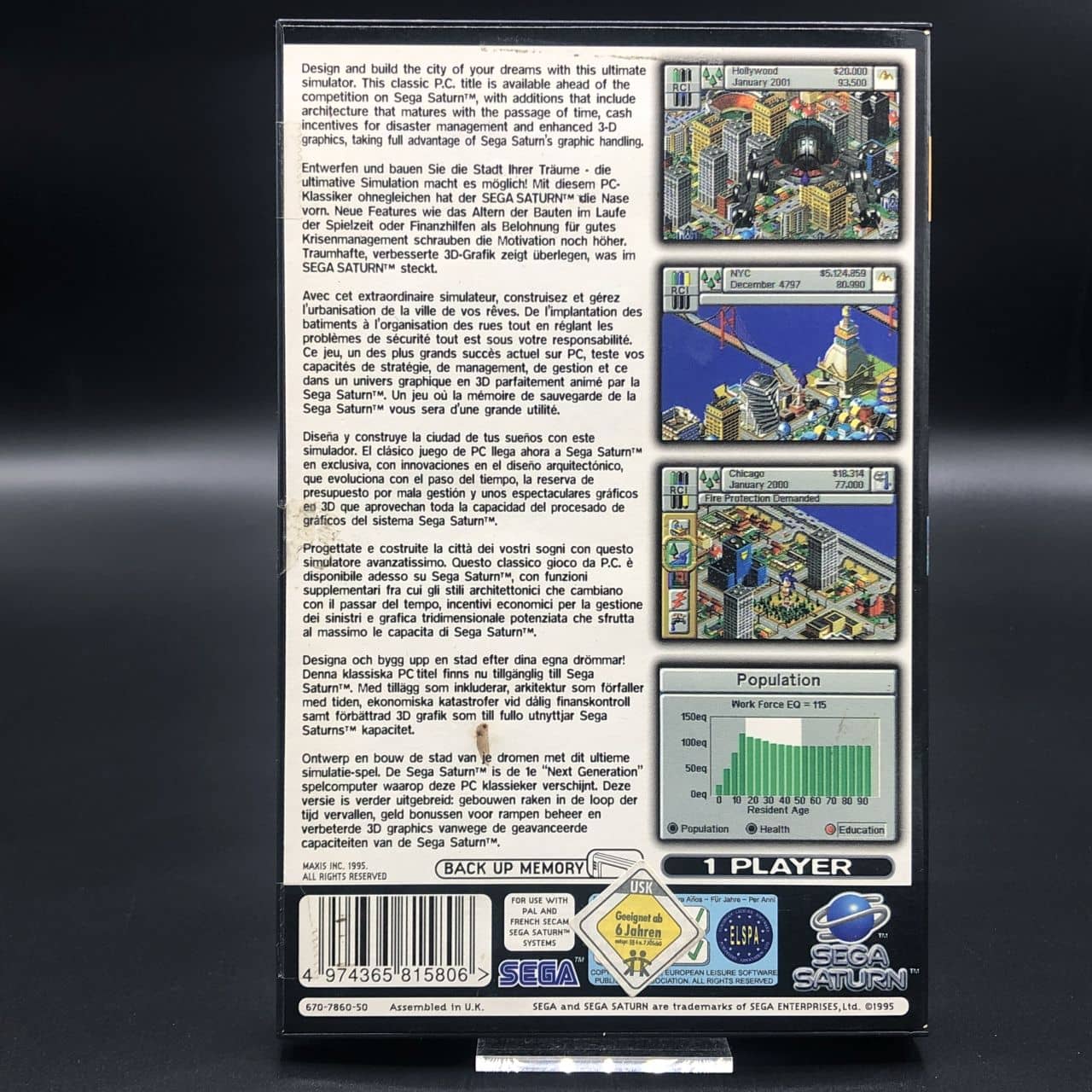 SimCity 2000 (Komplett) (Gut) Sega Saturn